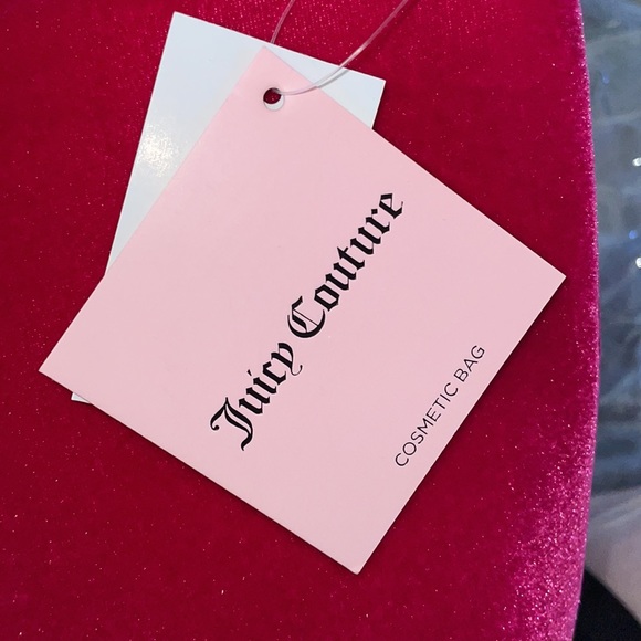 New! Juicy Couture Velvet Fuchsia Hot Pink/Black Logo Makeup Case/Bag🌺🥀🖤✨ - Picture 11 of 12